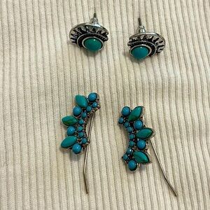 Shyanne Turquoise and Silver Earrings